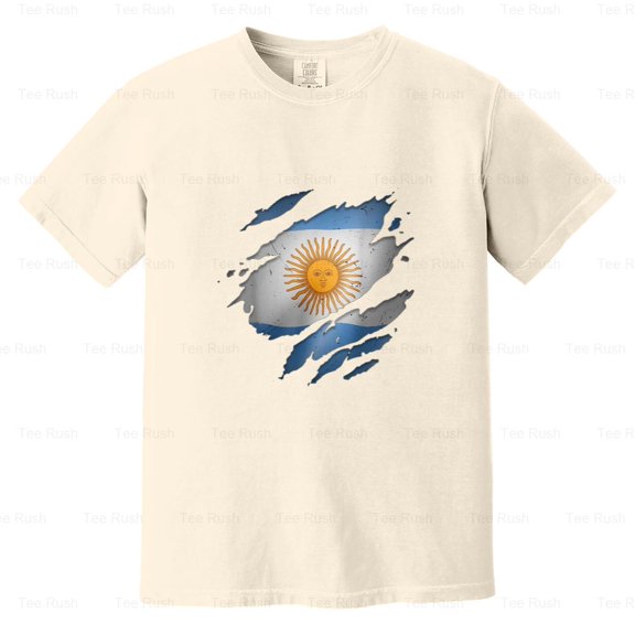 Proud Argentinians Torn Ripped Argentina Flag, Heritage, Pride, Comfort Color T-Shirt Unisex, up to 4XL