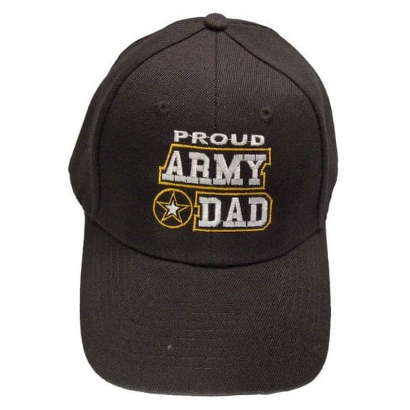 Proud Army Dad Baseball Cap Black Patriotic Mens U.S. Military Hat
