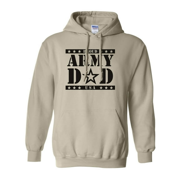 Proud Army Dad Hooded Sweatshirt in Sand