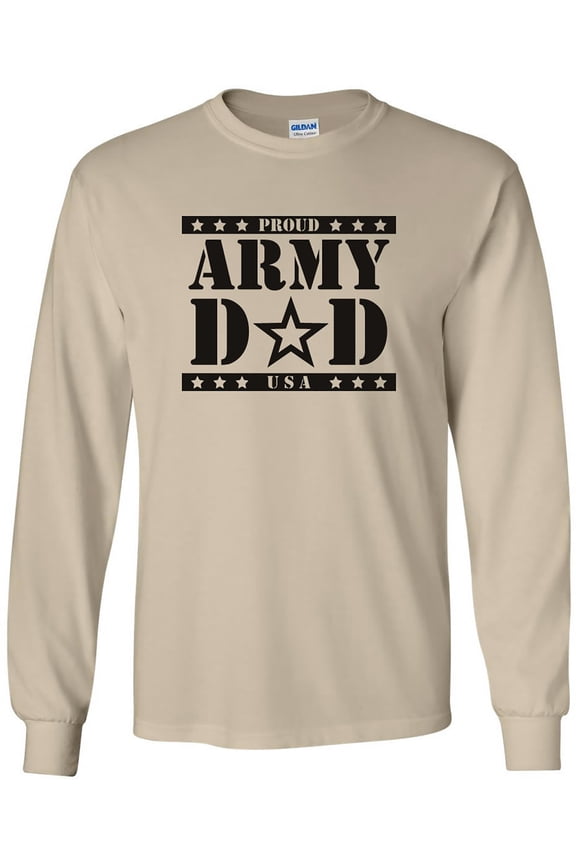 Proud Army Dad Long Sleeve T-Shirt in Sand