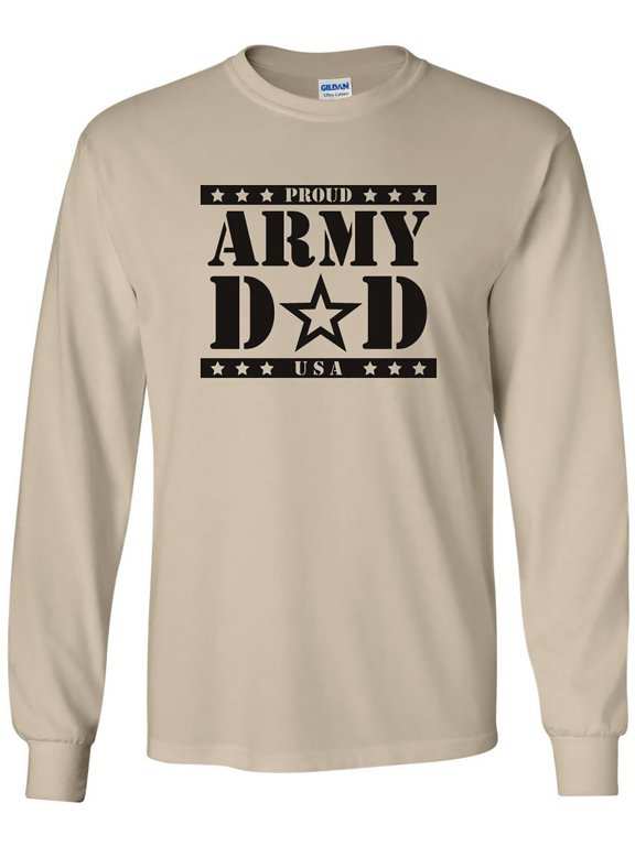 Proud Army Dad Long Sleeve T-Shirt in Sand
