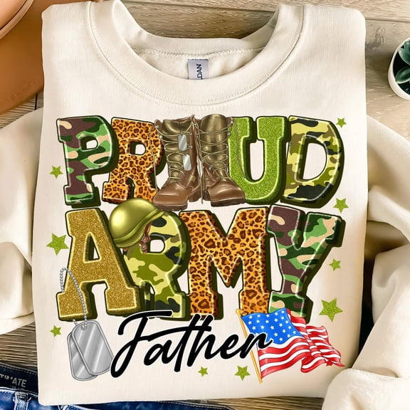 Proud Army Dad Sweatshirt, Military Father Camouflage Pullover, Patriotic Army Family Shirt, Father of Soldier Gift