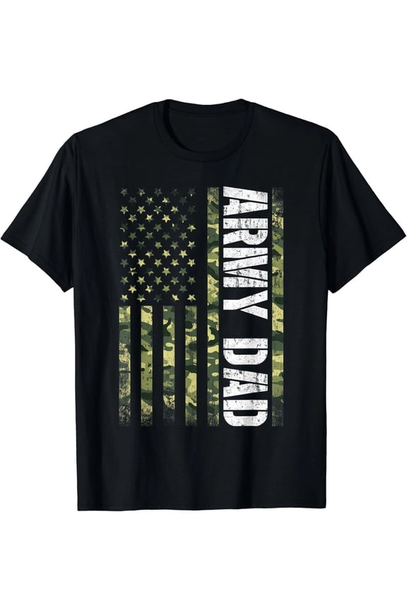 Proud Army Dad United States USA Flag Gift For Father's Day T-Shirt