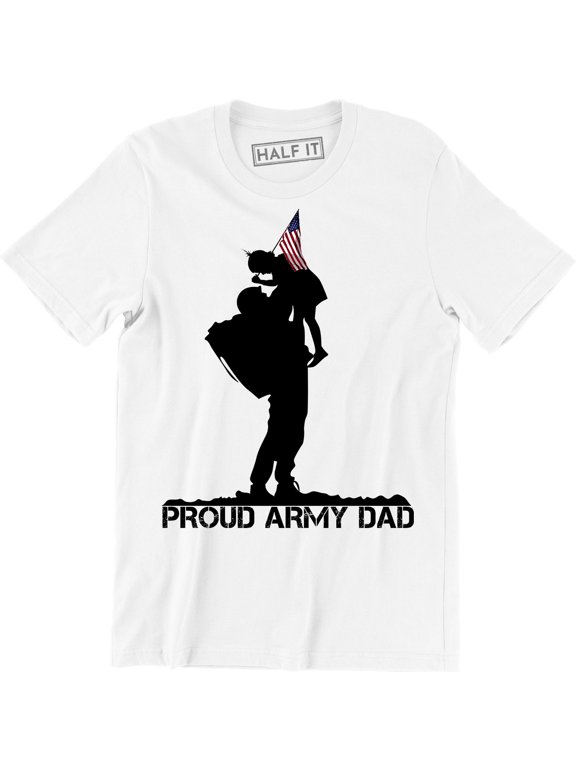 Proud Army Dad - Us Military Parent Soliers Super Hero Men's Gift T-Shirt
