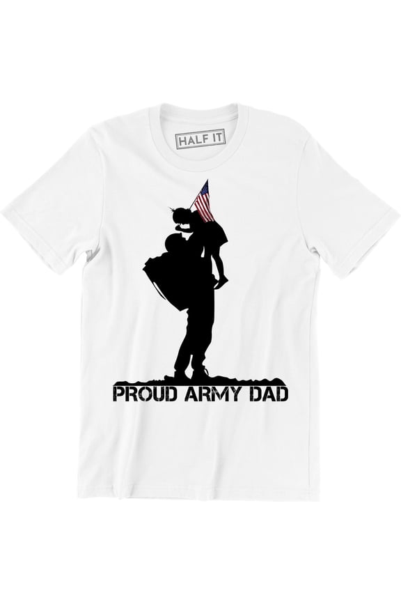 Proud Army Dad - Us Military Parent Soliers Super Hero Men's Gift T-Shirt