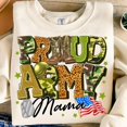 thumbnail image 1 of Proud Army Mama Sweatshirt, Camo Military Mom Shirt, Army Family Pullover, Support Our Troops 4th of July Gift for Mama BTO, 1 of 5