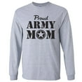 thumbnail image 1 of Proud Army Mom Long Sleeve T-Shirt in gray, 1 of 3