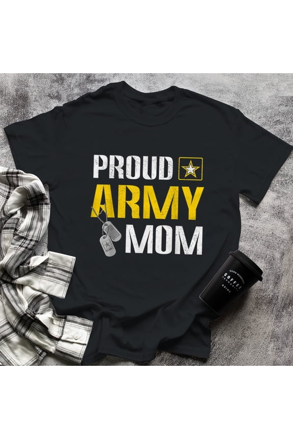 Proud Army Mom Military Pride, Large, Black