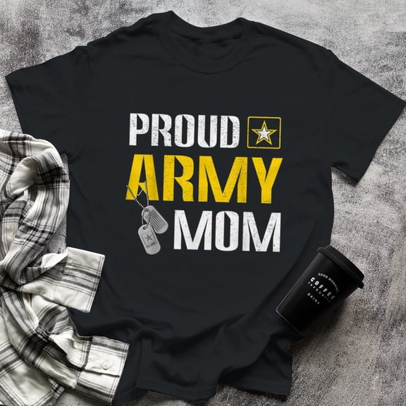 Proud Army Mom Military Pride, Large, Black