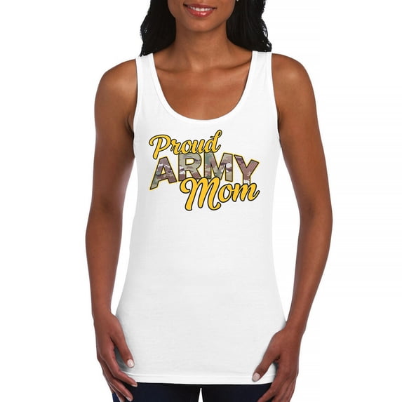 Proud Army Mom Women's Tank Top US Military Family Pride Veteran Patriotic Armed Forces Mother's Day Licensed
