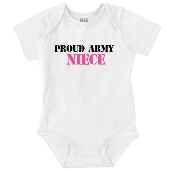 Proud Army Niece Military Family Bodysuit Jumper Girls Infant Baby Brisco Brands 18M