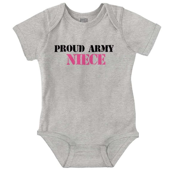 Proud Army Niece Military Family Bodysuit Jumper Girls Infant Baby Brisco Brands 6M