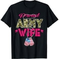 thumbnail image 1 of Proud Army Wife Camo US Flag Dog Tags Pride Military Spouse T-Shirt, 1 of 4