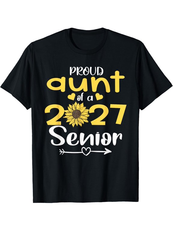 Proud Aunt 2027 Senior School College University Graduate T-Shirt