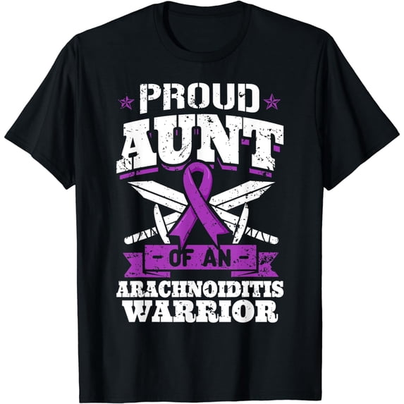 Proud Aunt Of An Arachnoiditis Warrior Awareness Ribbon T-Shirt