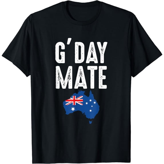 Proud Australian Australia Aussie G'Day Mate Australian Flag T-Shirt