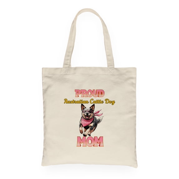Proud Australian Cattle Dog Mom Happy Mother's Day with Love Canvas Tote Bag Heeler Lover Gifts Reusable Shopping Grocery Bag - 02003
