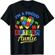 Proud Autism Auntie Awareness Aunt Autistic Niece Nephew T-Shirt