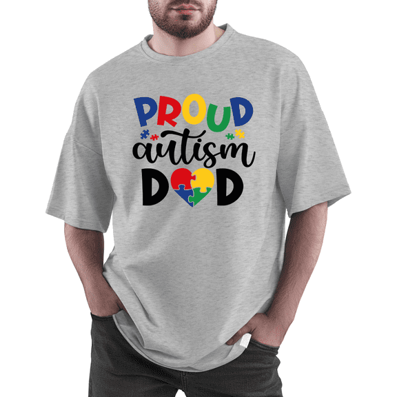 Proud Autism Dad Gray Men's T-Shirt