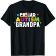 thumbnail image 1 of Proud Autism Grandpa Ribbon Puzzle Piece T-Shirt, 1 of 4