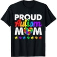 thumbnail image 1 of Proud Autism Mom Autism Awareness Acceptance Colorful Puzzle T-Shirt, 1 of 3