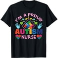 thumbnail image 1 of Proud Autism Nurse Awareness Colorful Puzzle Piece Family T-Shirt, 1 of 4