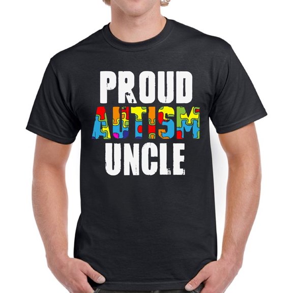 Proud Autism Uncle Men T-Shirt Autism Awareness Color Puzzle S M L XL 2XL 3XL 4XL 5XL Graphic Tee