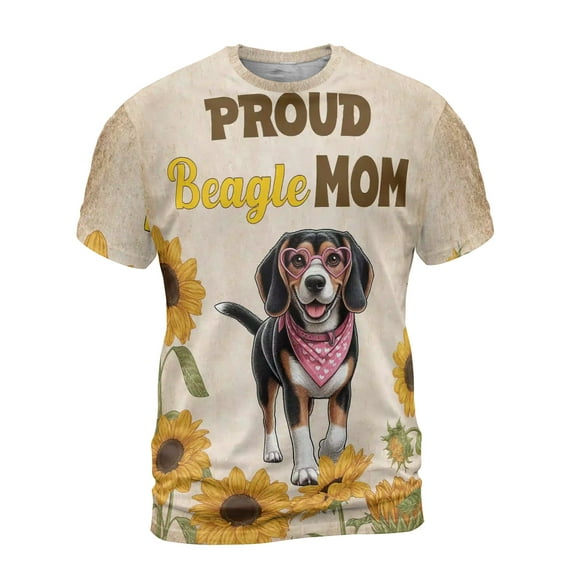 Proud Beagle Mom Happy Mother's Day with Love All Over Print 3D Shirt Unisex Merch Beagles Dog Lover Gifts Idea - 02003