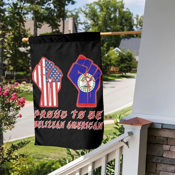 Proud To Be Belizean American Belize American Flag Garden Flag 12 x 18 inches Vertical Banners Sign Poster Double Sided for Home Farm House Outside Yard Balcony Decoration