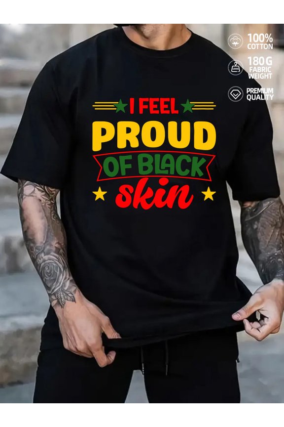 Proud Black Pride for men black 180G 100% Cotton All-season fitness top,stylish athletic look,durable activewear Funny Unisex Shirt Graphic Tee tshirts