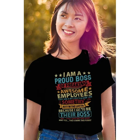 Proud Boss Of Freaking Awesome Employees T-Shirt, Funny Workplace Humor Gift