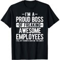 thumbnail image 1 of Proud Boss of Freaking Awesome Employees Appreciation Office T-ShirtMen's and women's gift, black and white T-shirt, size: Extra large S-4XL, 1 of 4