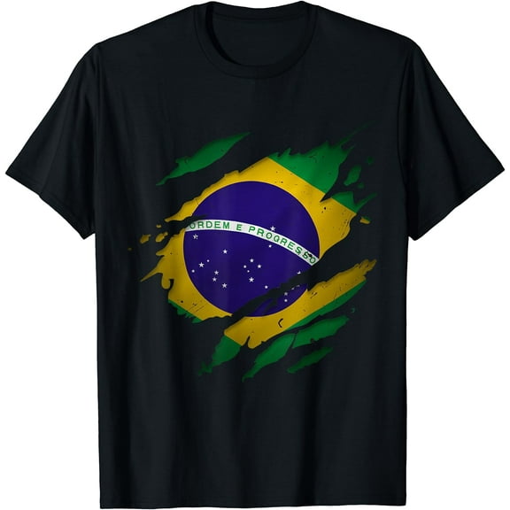 Proud Brazilian Shirts | Brasil Torn Ripped Brazil Flag T-Shirt