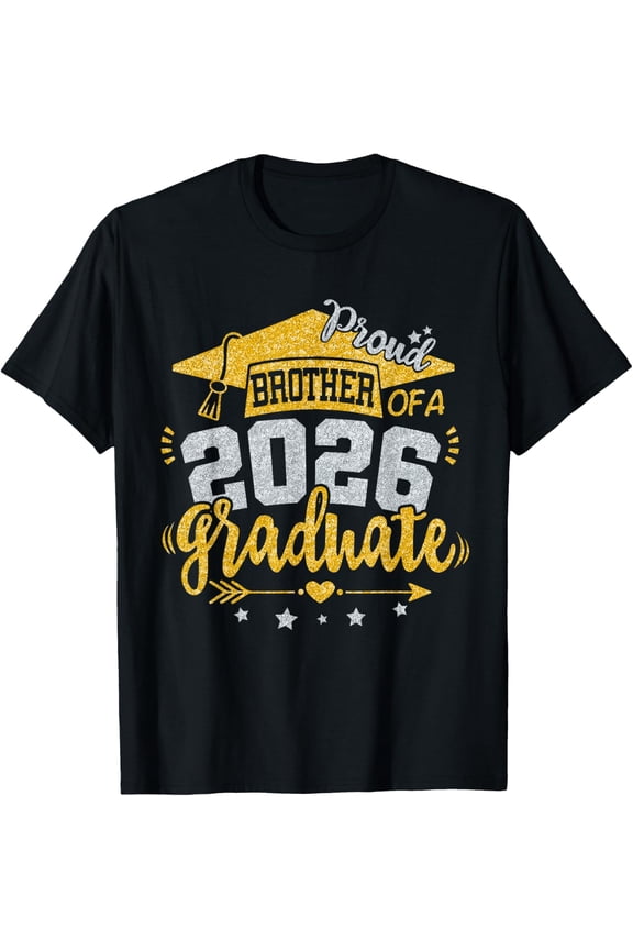 Proud Brother Of A Graduate Grad Senior Graduation Support Graphic T-Shirt