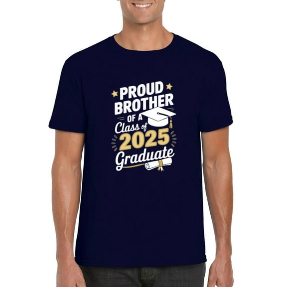 Proud Brother of Class of 2025 Graduate School Celebration T-Shirt, for men & women, up to size 5XL