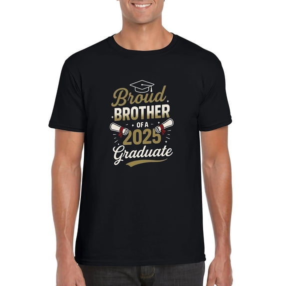 Proud Brother of a 2025 Graduate Family Matching Gift Celebration T-Shirt, for men & women, up to size 5XL