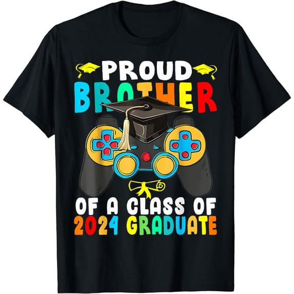 Proud Brother of a Class of 2024 Graduate Graduation Gamer T-Shirt