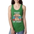 thumbnail image 1 of Proud Cat Daddy Cat Lover Ladies Racerback Tank Top, Kelly, Small, 1 of 5