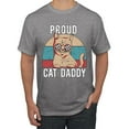 thumbnail image 1 of Proud Cat Daddy Cat Lover Men's Graphic T-Shirt, Heather Grey, Large, 1 of 5