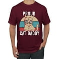 thumbnail image 1 of Proud Cat Daddy Cat Lover Men's Graphic T-Shirt, Maroon, Small, 1 of 5