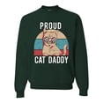thumbnail image 1 of Proud Cat Daddy Cat Lover Unisex Crewneck Graphic Sweatshirt, Forest Green, 3X-Large, 1 of 5