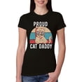 thumbnail image 1 of Proud Cat Daddy Cat Lover Womens Slim Fit Junior Tee, Black, Large, 1 of 5