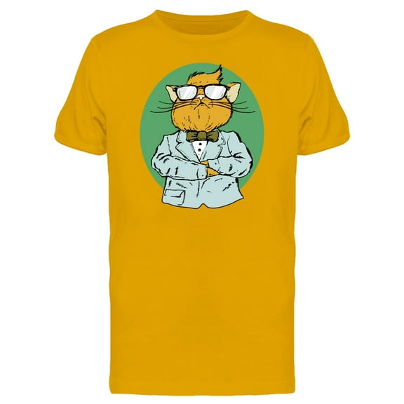 Proud Cat With Hipster Attire Tee Men's -Image by Shutterstock