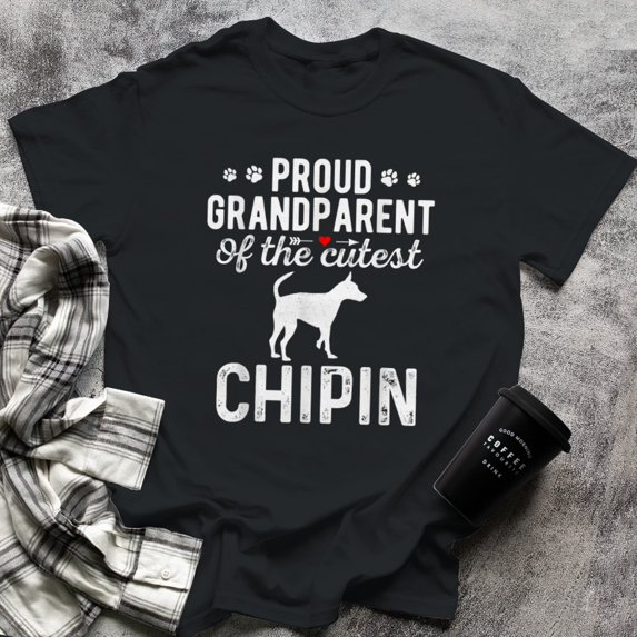 Proud Chipin Grandparents Of The Cutest Chipin Dog, Small, Black