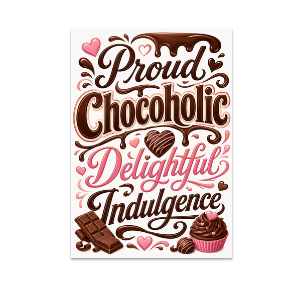Proud Chocoholic Delightful Indulgence - Chocolate Lover - 13x19 Poster Print