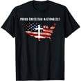 thumbnail image 1 of Proud Christian Nationalist American Flag Faith Cross T-Shirt, 1 of 3