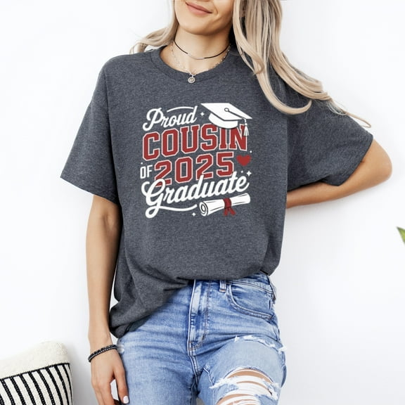 Proud Cousin of 2025 Senior Graduation Class Pride Celebration T-Shirt, for men & women, up to size 5XL