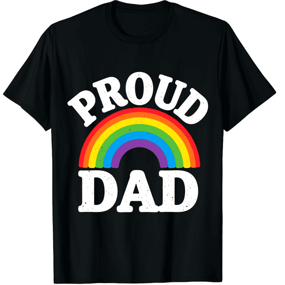 Proud Dad Arch Rainbow Retro Pride LGBTQ Unisex T-Shirt