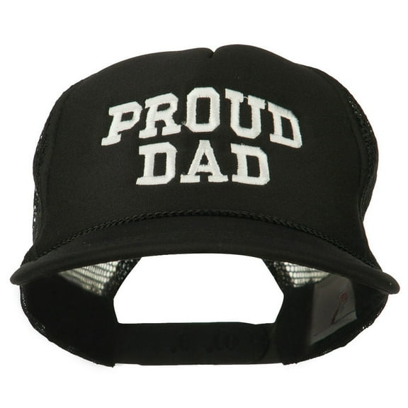 Proud Dad Letters Embroidered Youth Mesh Cap - Black OSFM