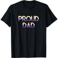 thumbnail image 1 of Proud Dad Nonbinary Pride Flag TShirt LGBT Fathers Day Shirt, 1 of 4